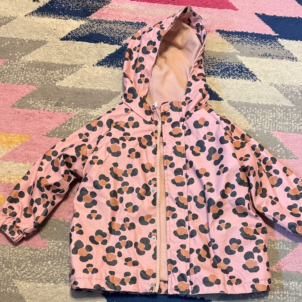 Zara Fleece Lined Leopard Raincoat